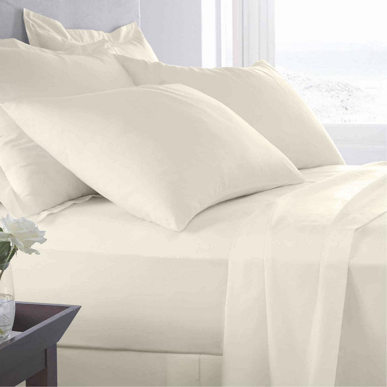 400 TC Egyptian Cotton Ivory Sheets & Pillowcases