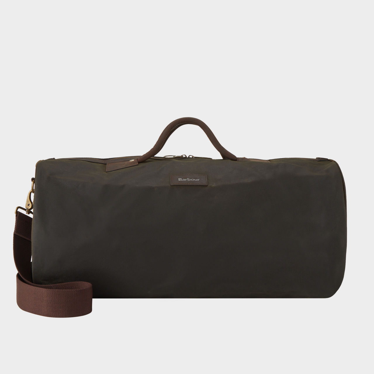 Barbour leather weekend bag sale