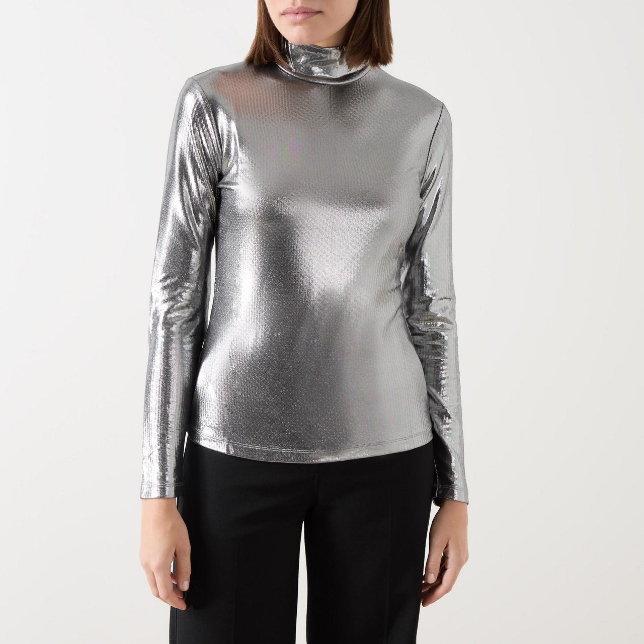 Metallic turtleneck 2025