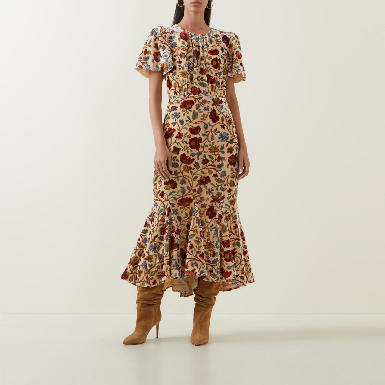 RHODE Arabella Floral Flared Dress