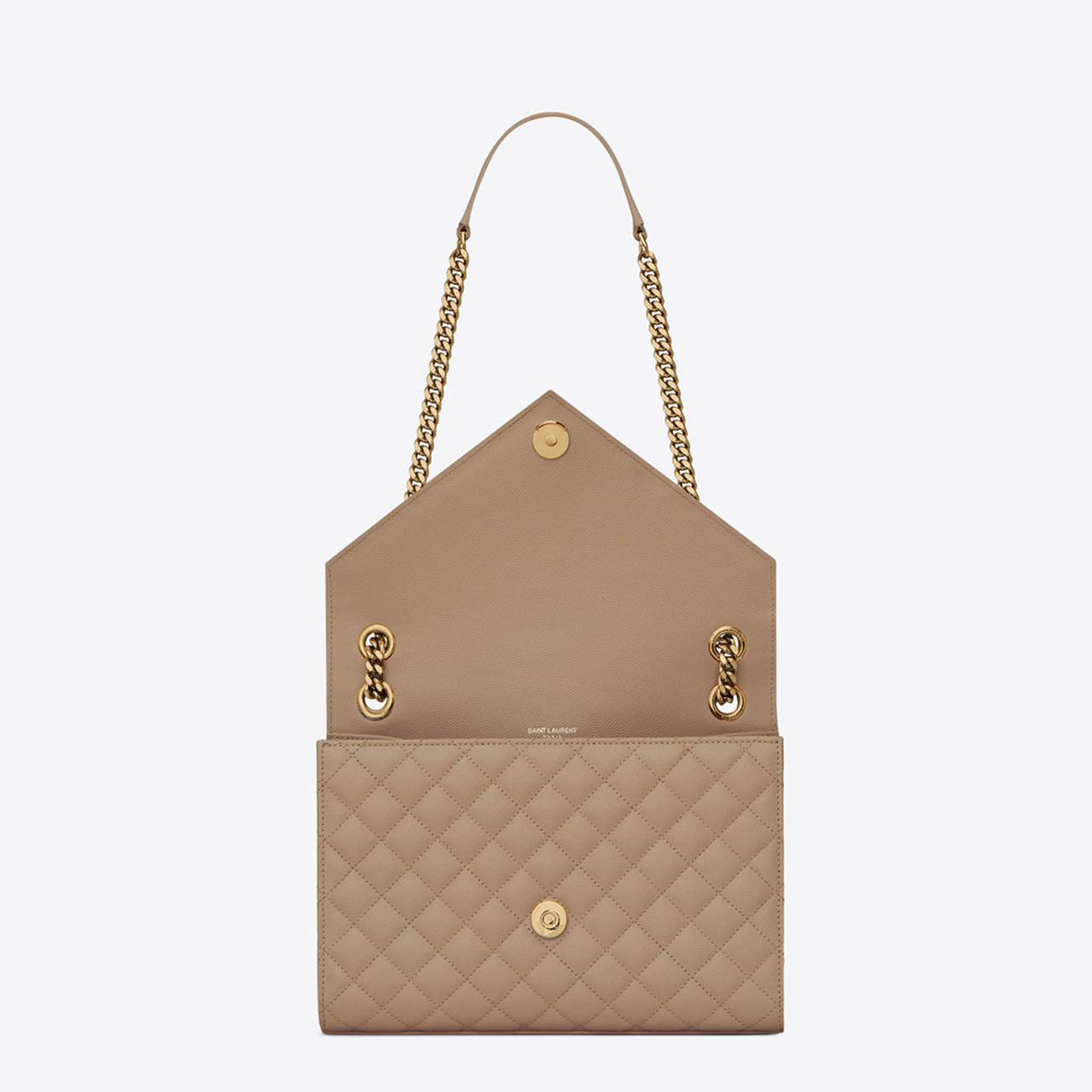 SAINT LAURENT Envelope Medium Mix Matelasse Grain De Poudre Embossed Leather Bag