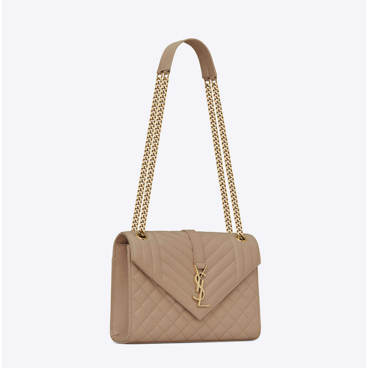 Envelope large bag in quilted grain de poudre embossed leather outlet