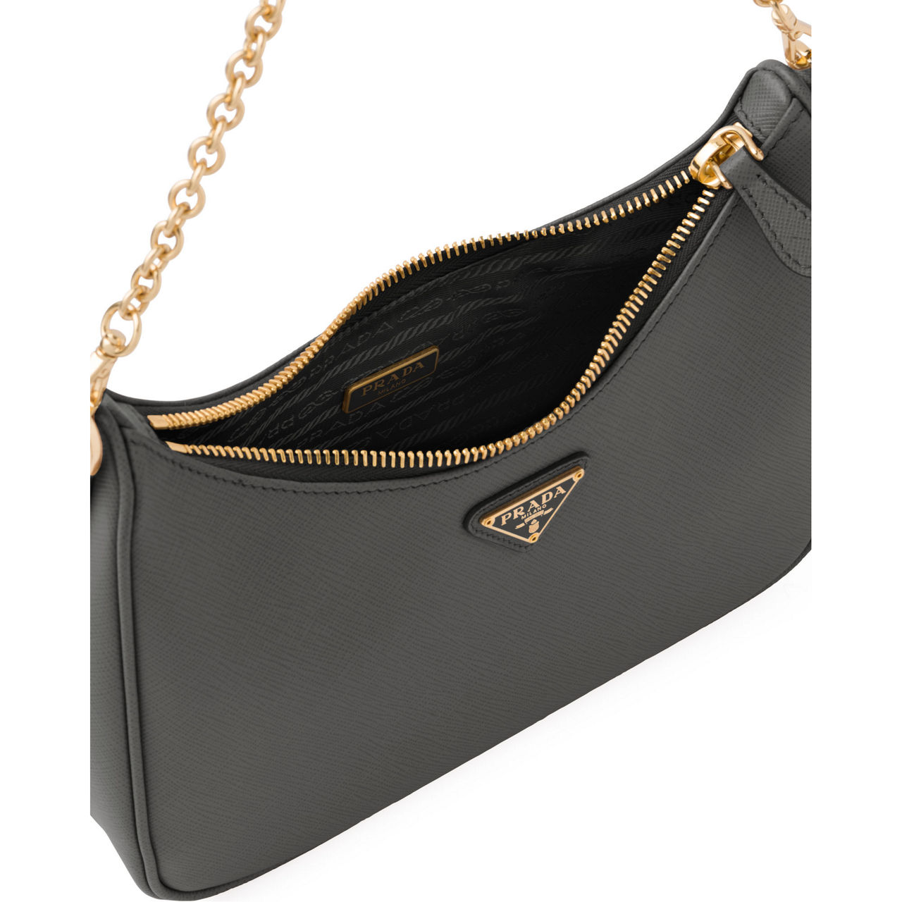 Re-Edition 2005 Mini Saffiano Leather Shoulder Bag - Black main image 1