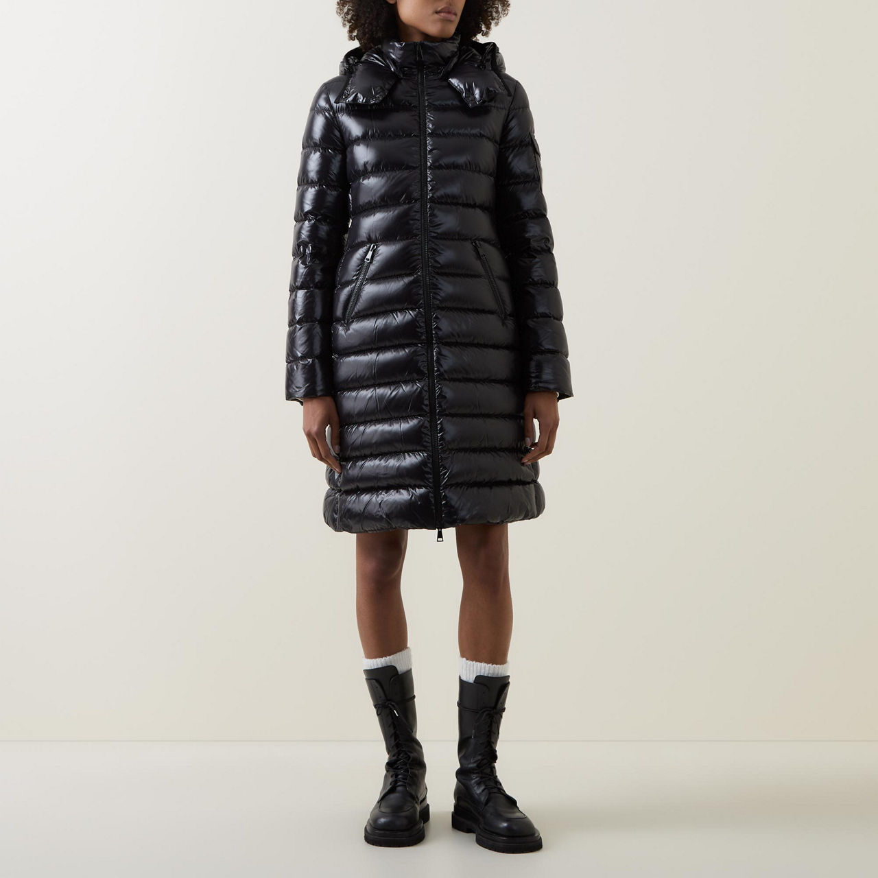 MONCLER Moka Long Down Jacket Black