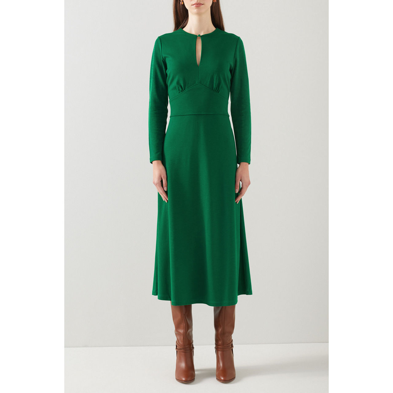 LK BENNETT Sera Keyhole Neck Midi Dress