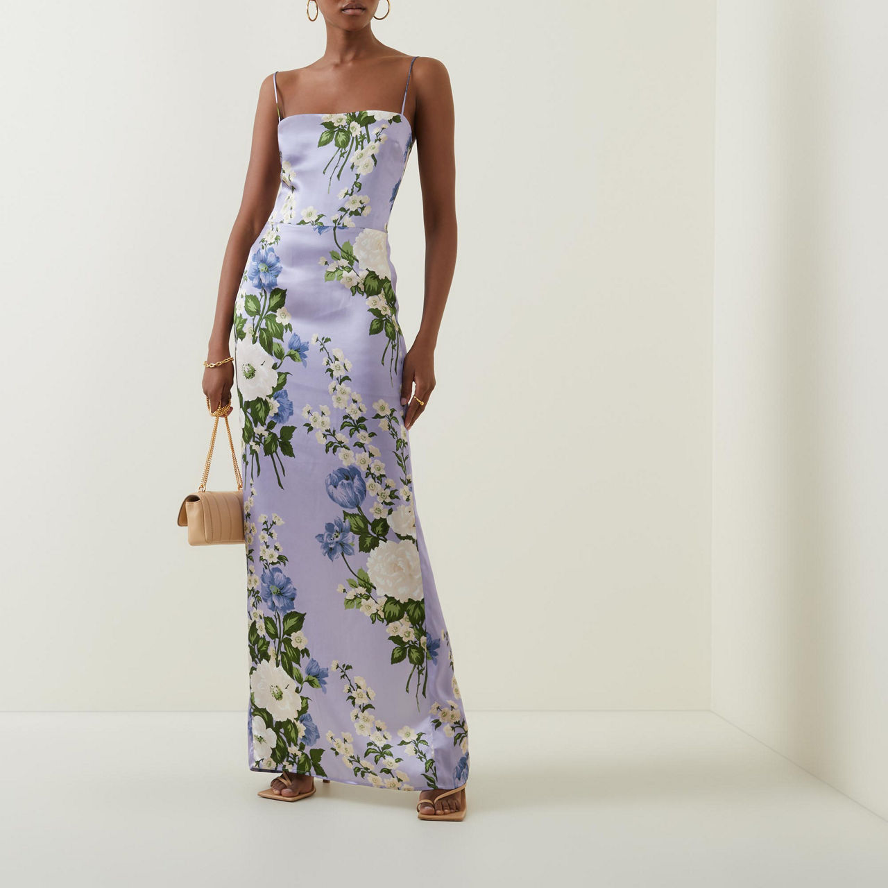 Reformation Frankie Floral Silk Dress