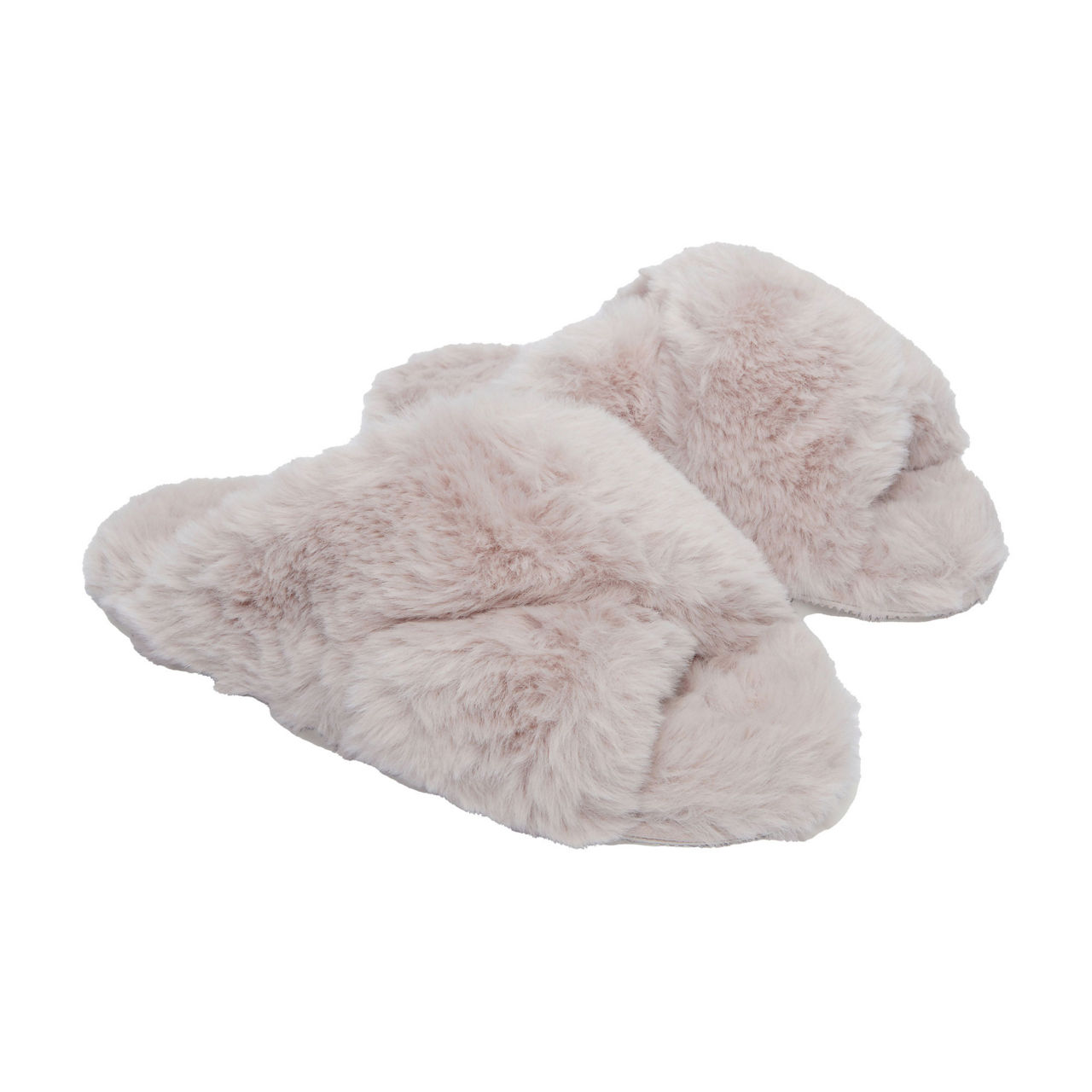 The white discount company fur slippers