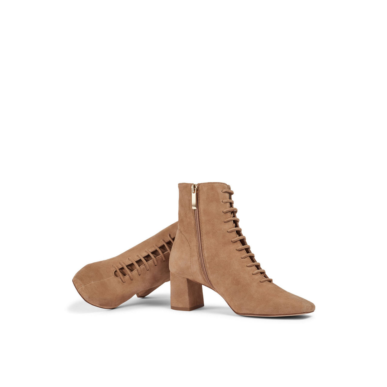 LK BENNETT Arabella Lace Up Suede Ankle Boots