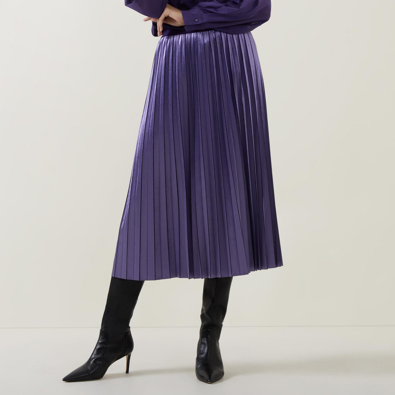 Lilian Pleat Skirt- Pink Shimmer