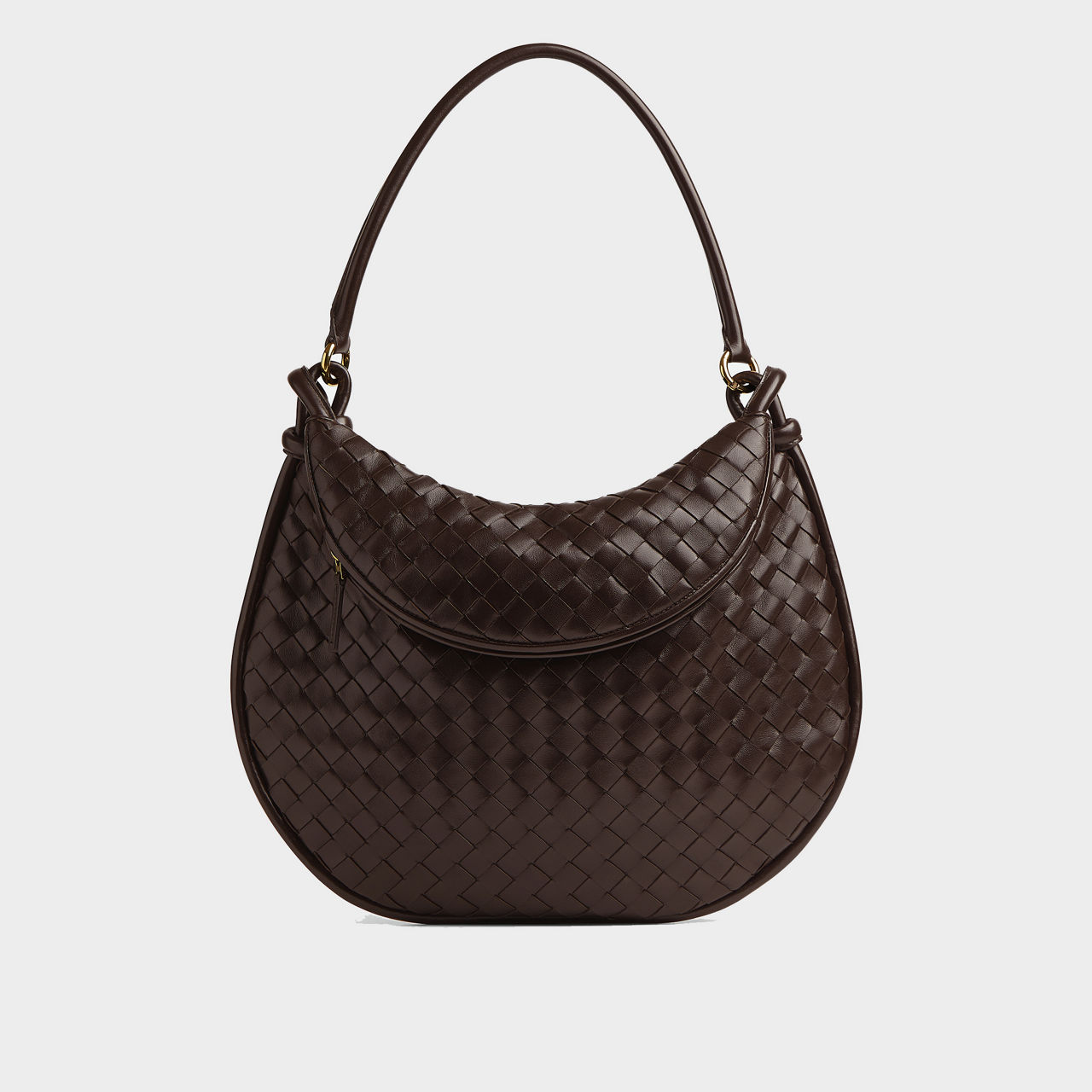 Burgundy Cobble Intrecciato-leather shoulder bag