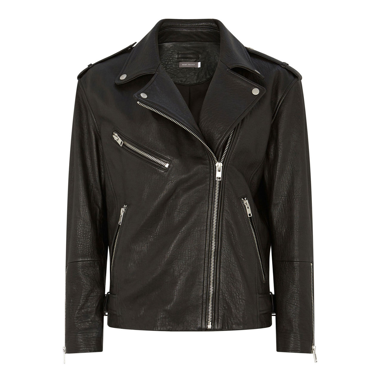 Mint velvet leather biker jacket sale