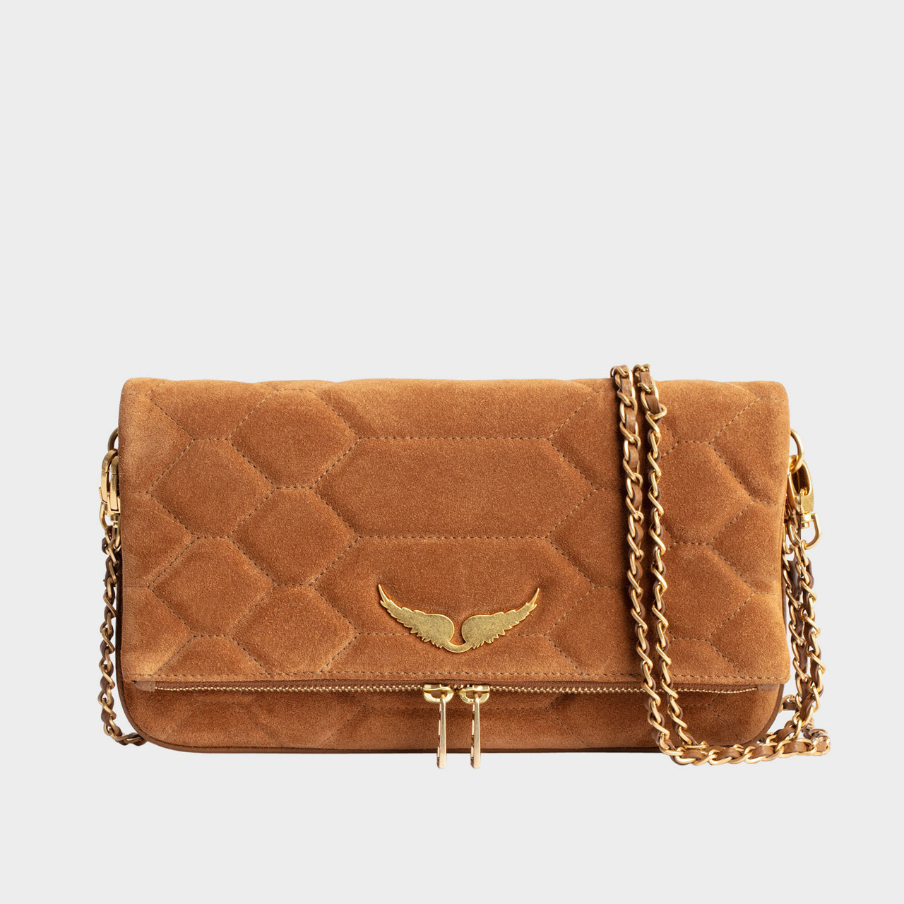 Rock suede best sale studs clutch