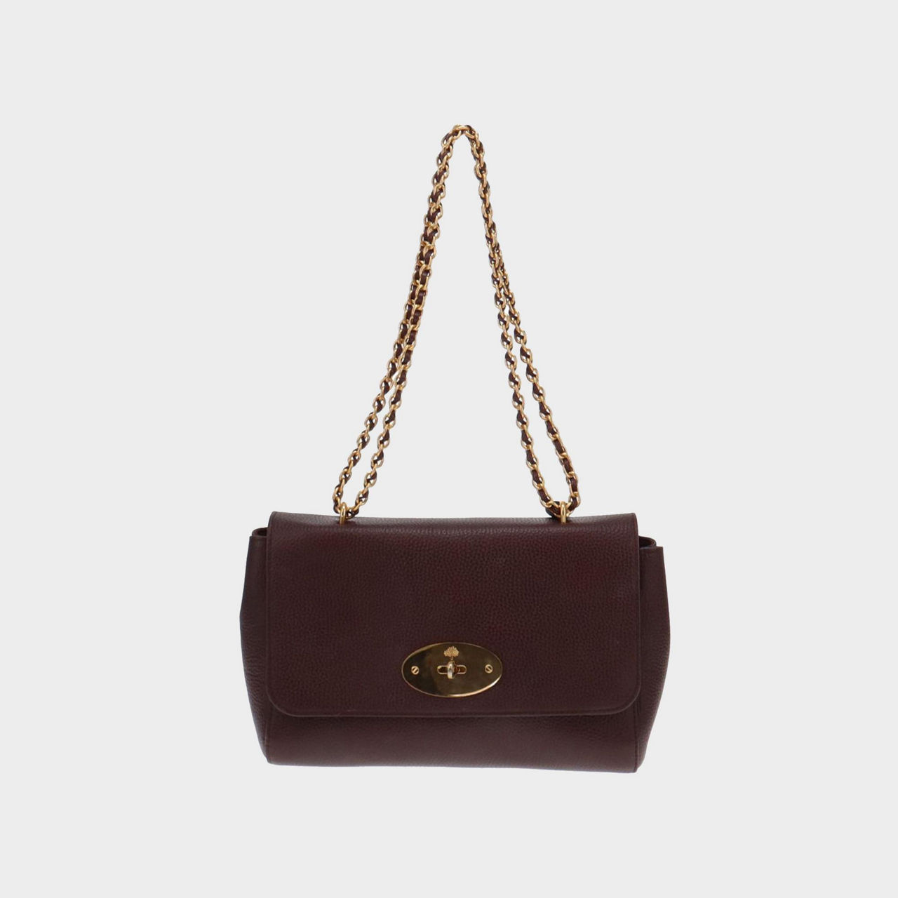 MULBERRY PRE LOVED The Sustainable Edit Lily Medium Shoulder Bag Burgundy