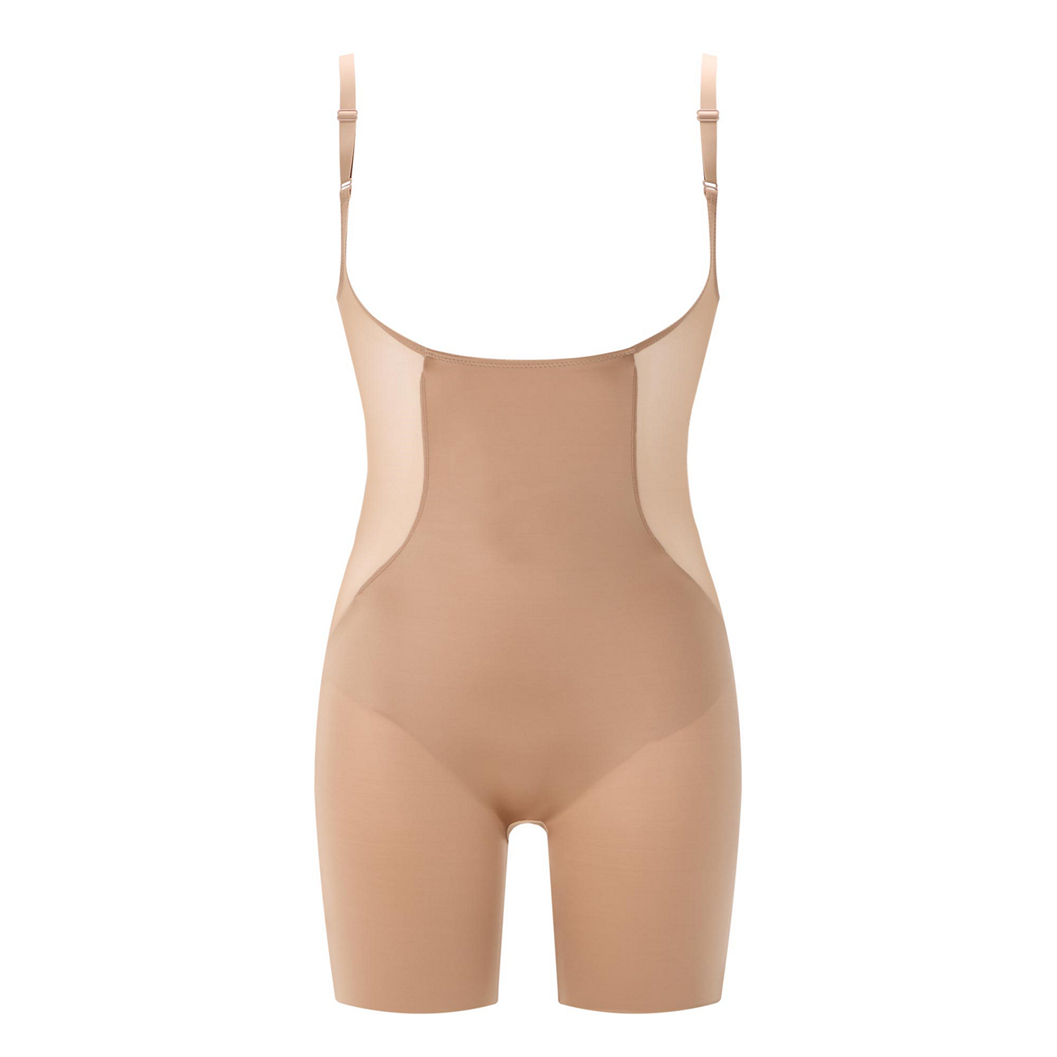 SPANX Shaping Satin Mesh Open-Bust Mid-Thigh Bodysuit