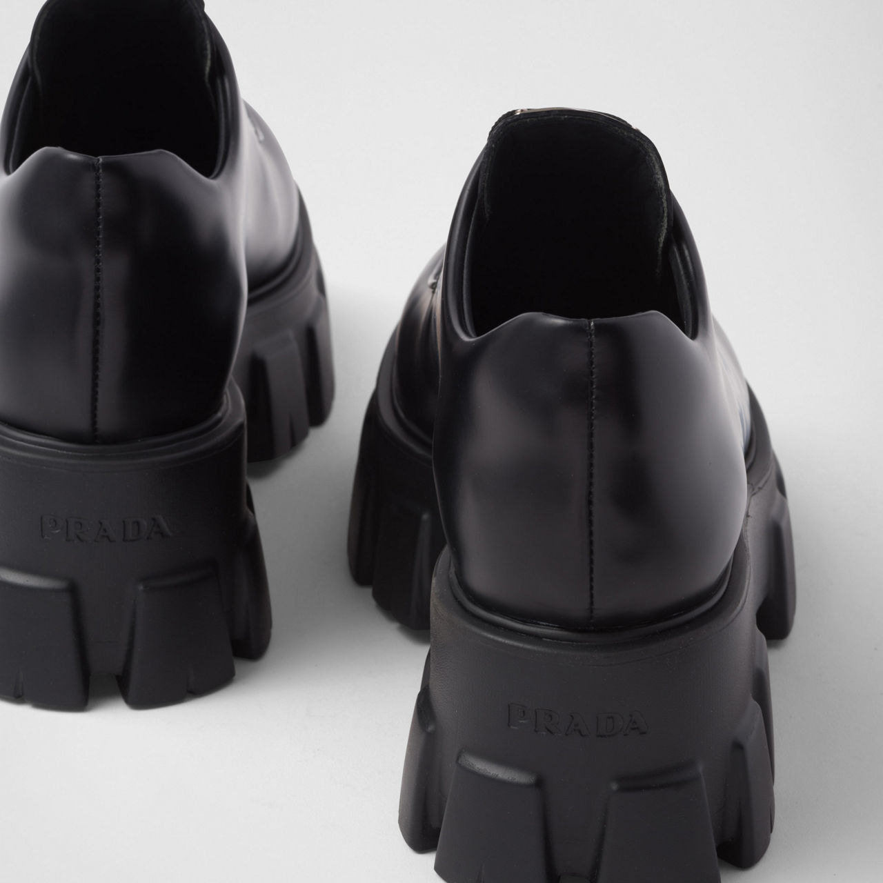 PRA BRUSHED LEATHER MONOLITH LACE-UP LOAFERS BLACK main image 1