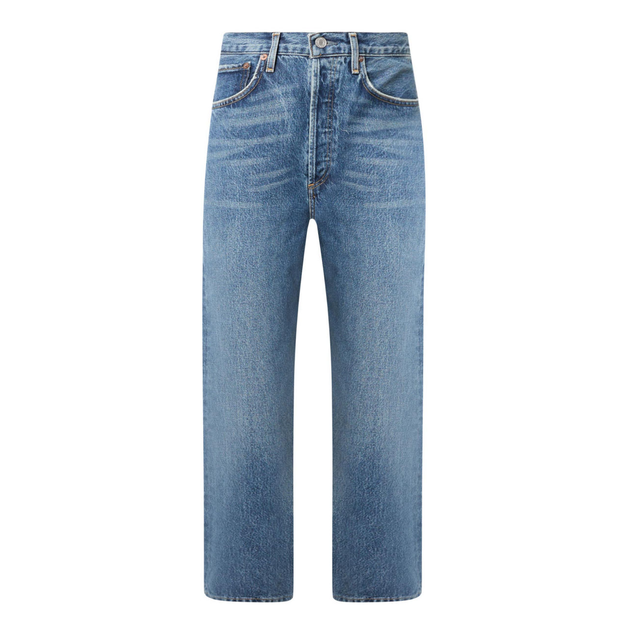 AGOLDE 90 s Crop Mid Rise Straight Denim