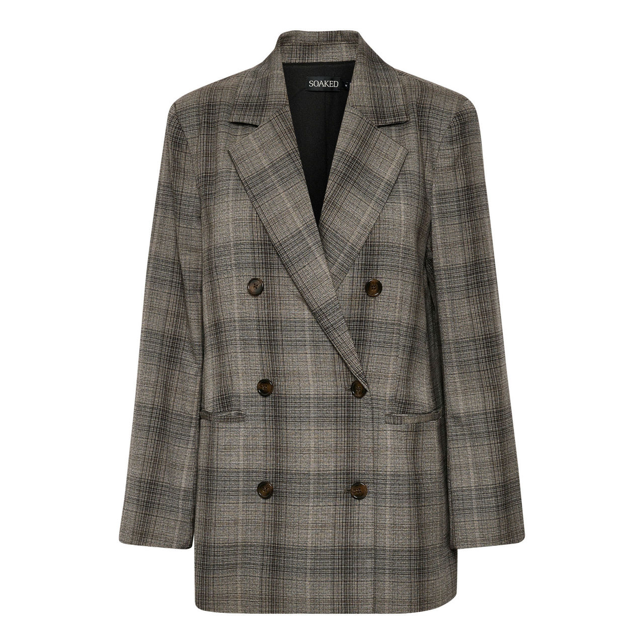 Storie Double-Breasted Check Blazer