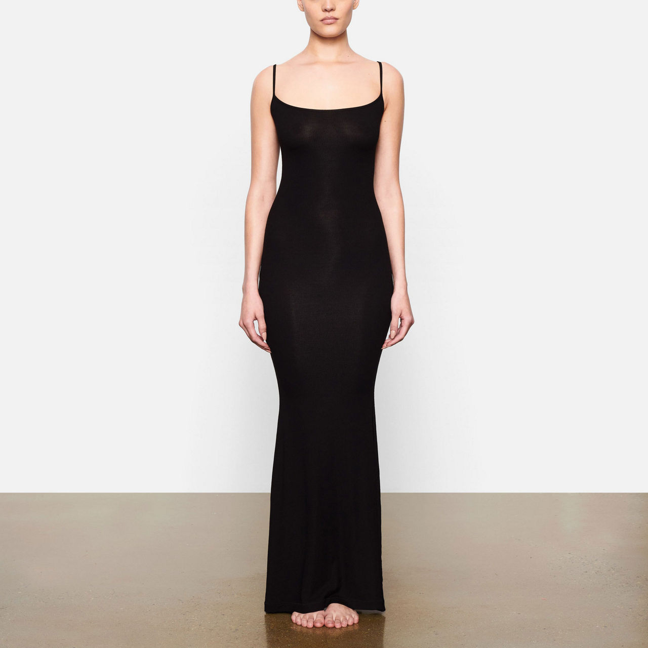 SKIMS Long Slip Dress Onyx