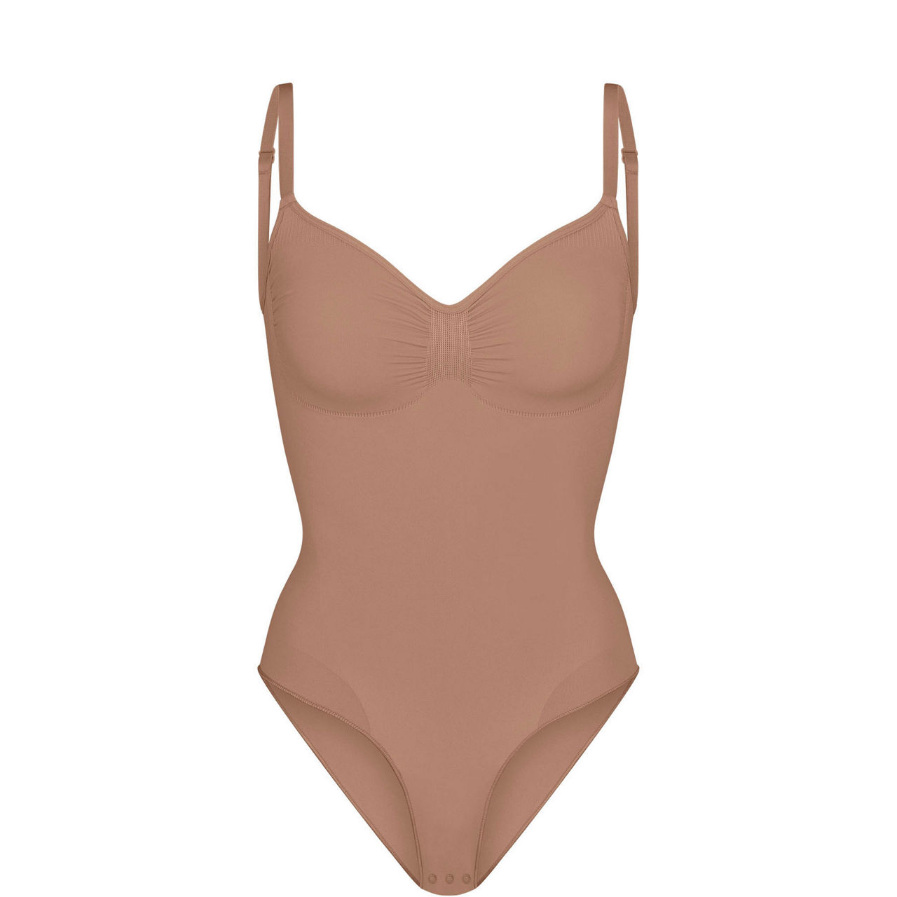 Skims Seamless Sculpt Low Back Thong Bodysuit In Sand