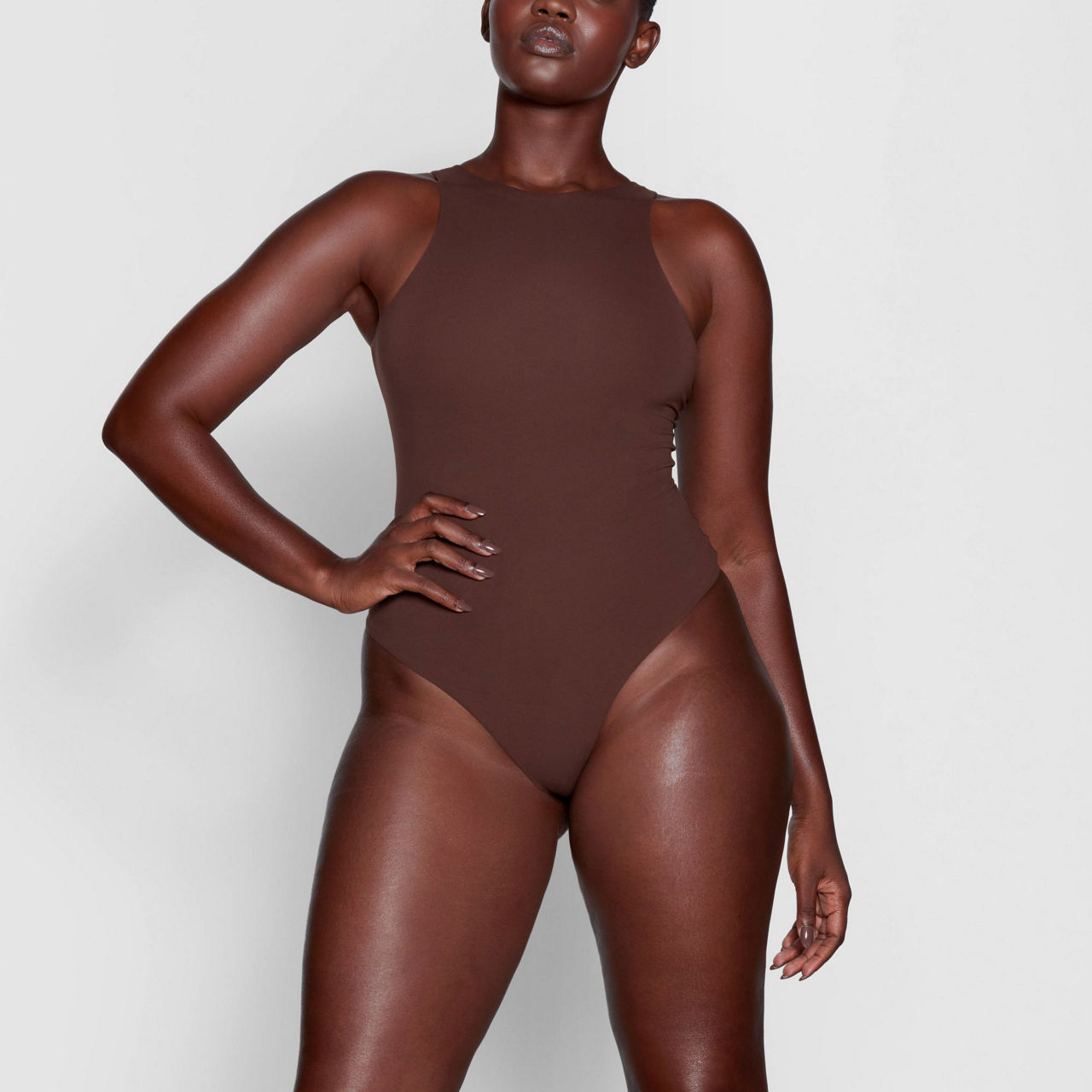 SKIMS Fits Everybody High Neck Bodysuit - Cocoa