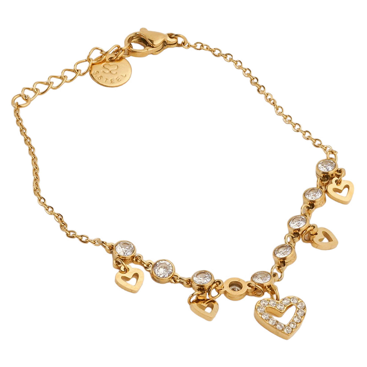 LYNOTT JEWELLERY Heart and Ball Bracelet Silver