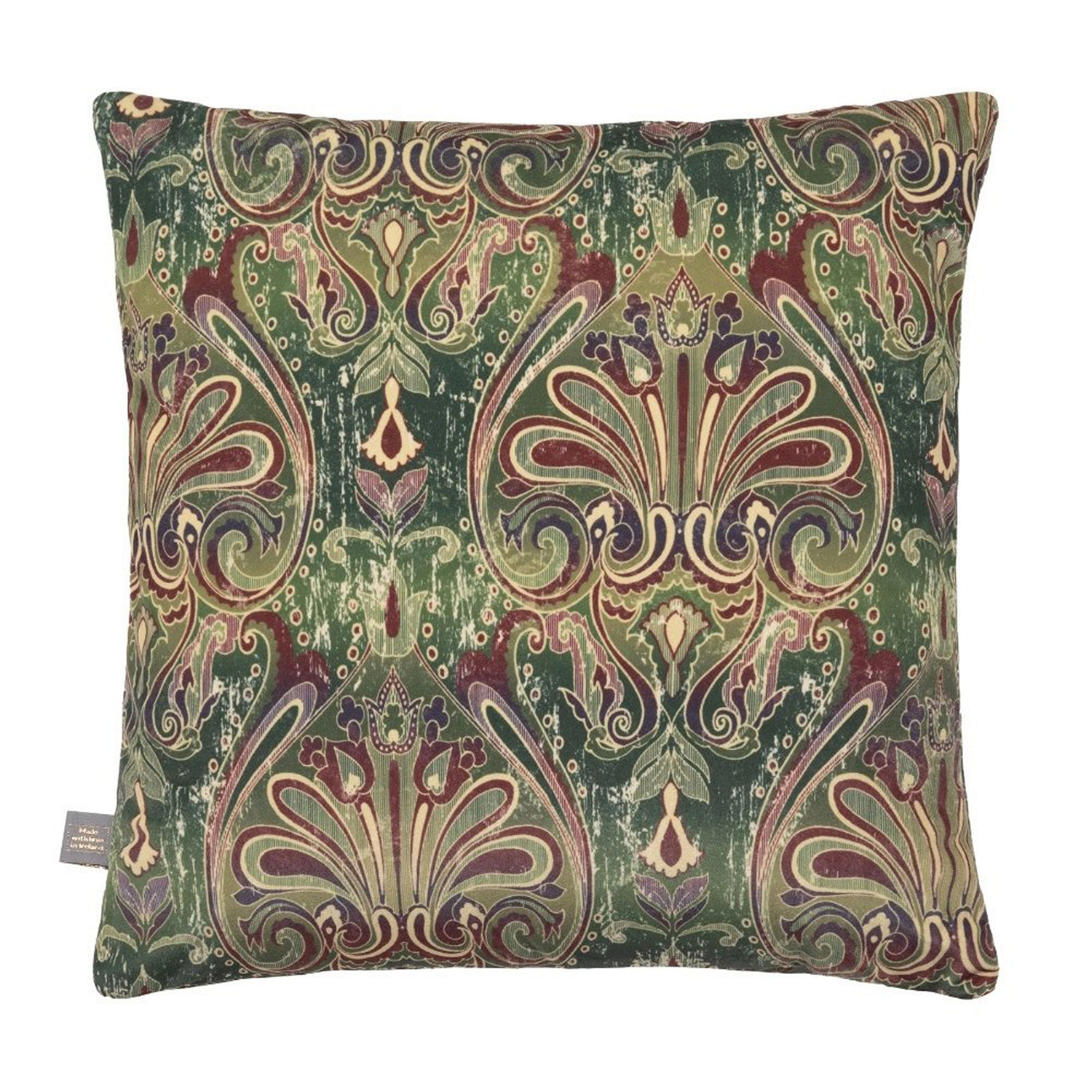 Vintage Damask Cushion Green