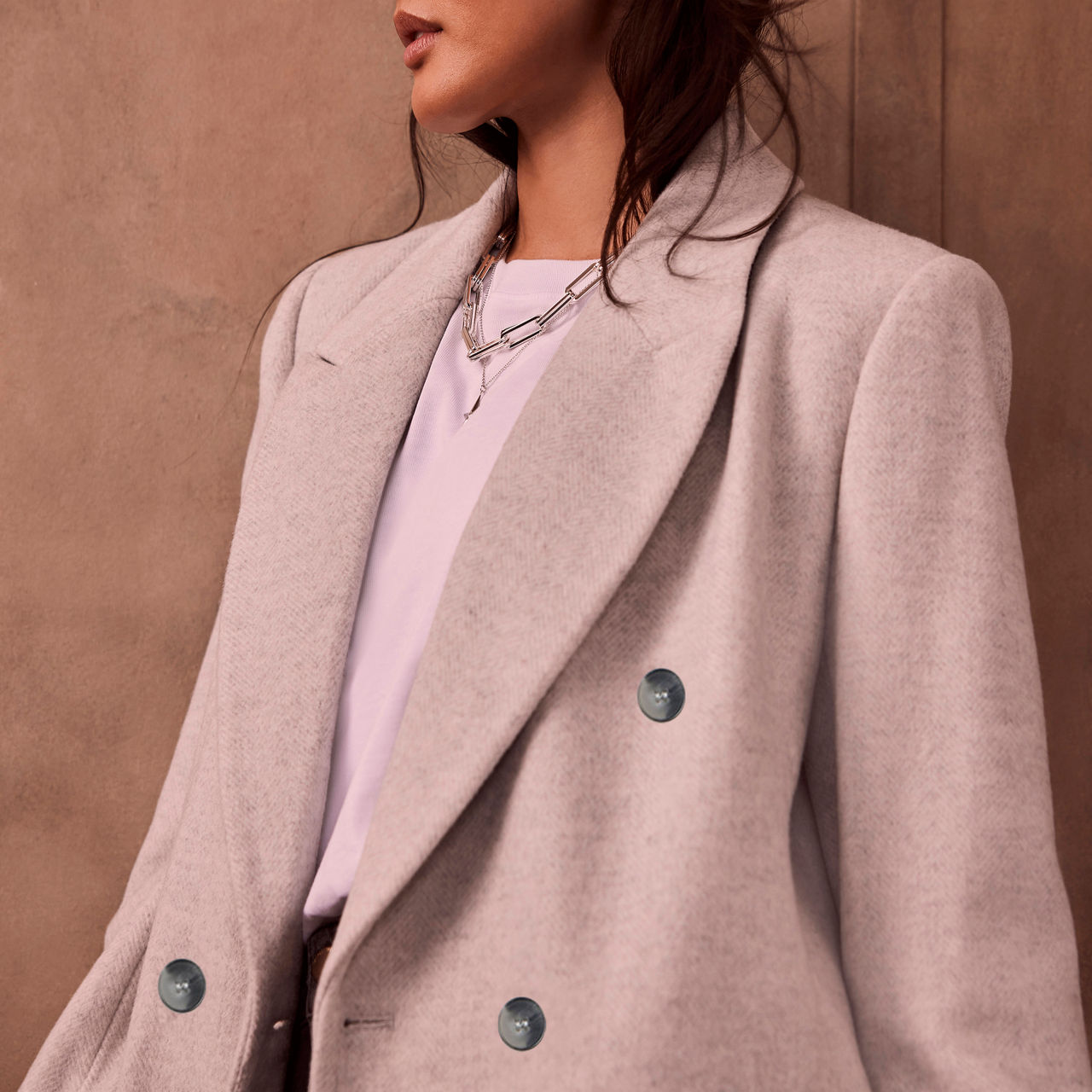 MINT VELVET Tailored Double Breasted Coat Grey