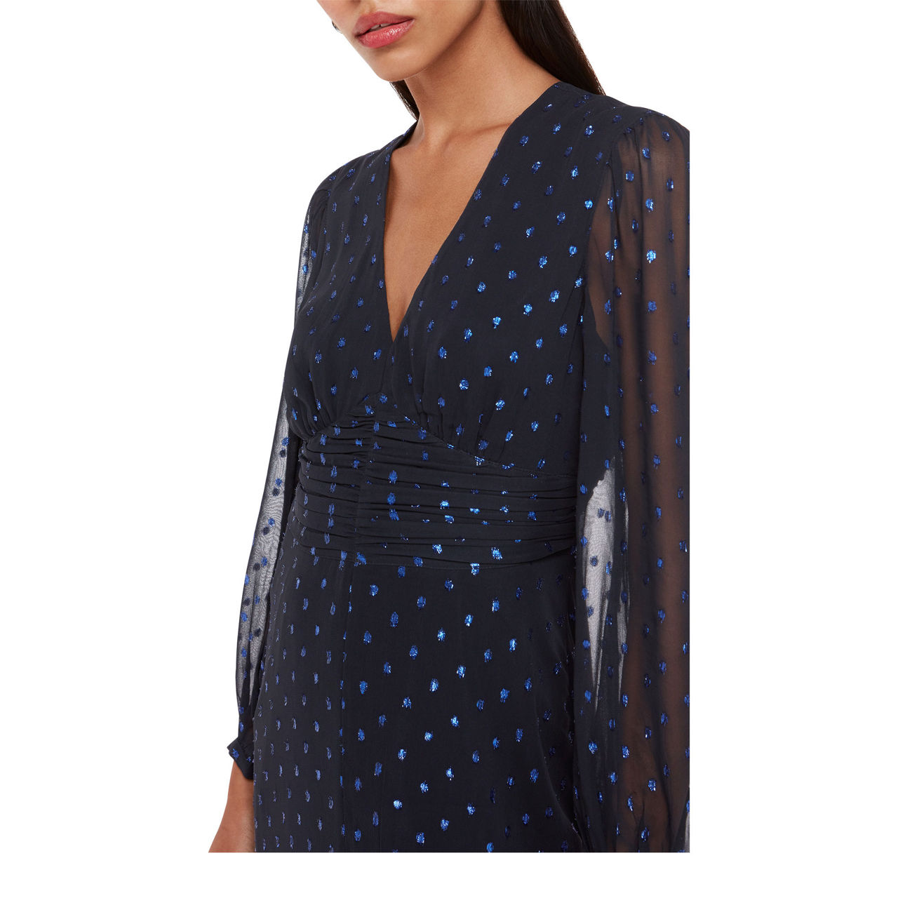 WHISTLES Metallic Dobby Dress