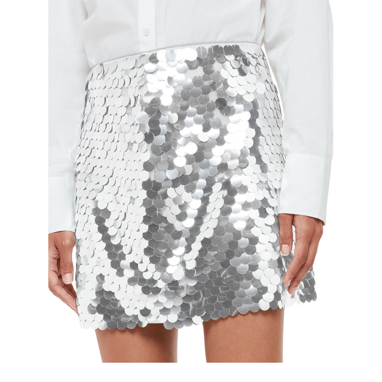 Silver Suki Sequin Skirt, WHISTLES