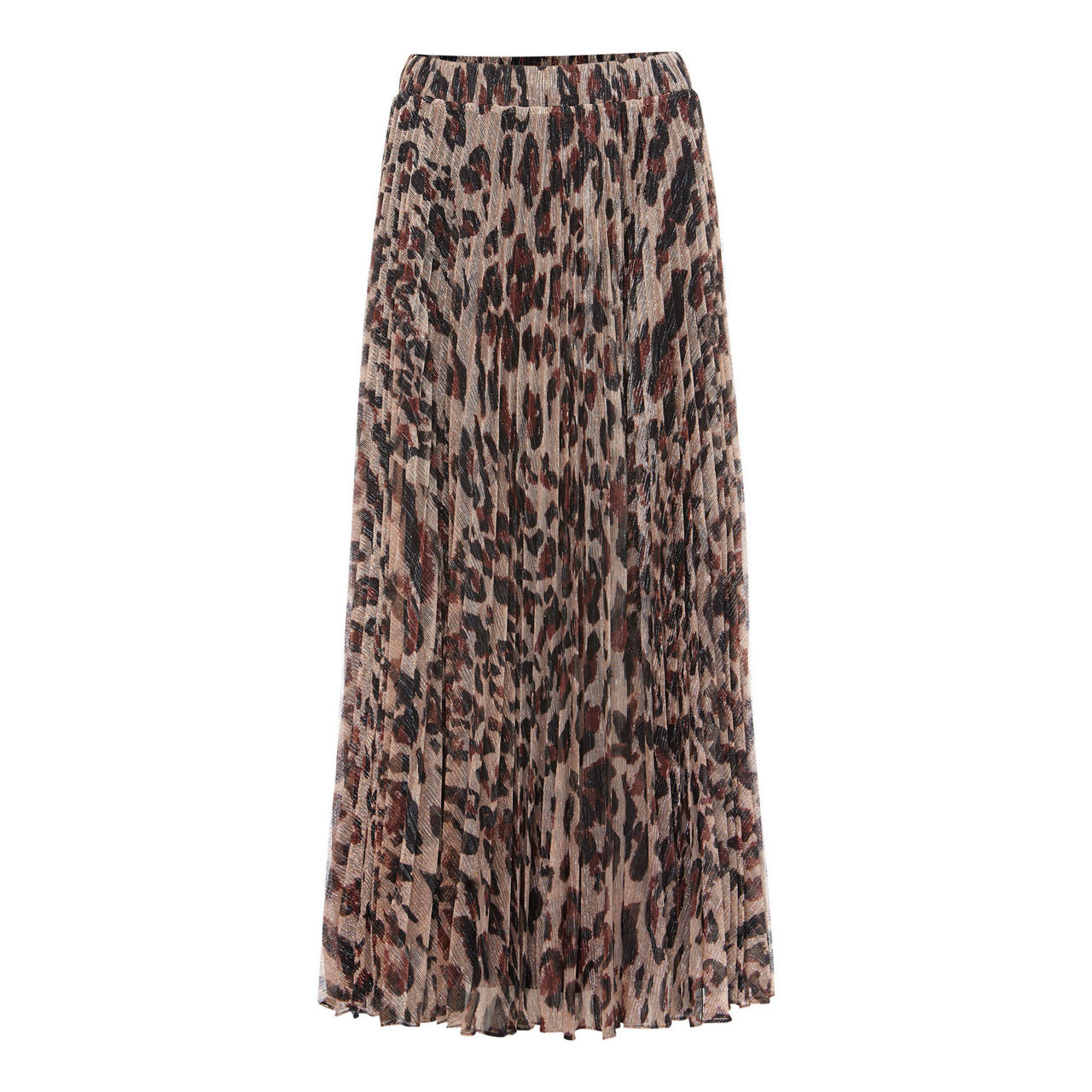 Lesia Leopard Print Pleated Skirt