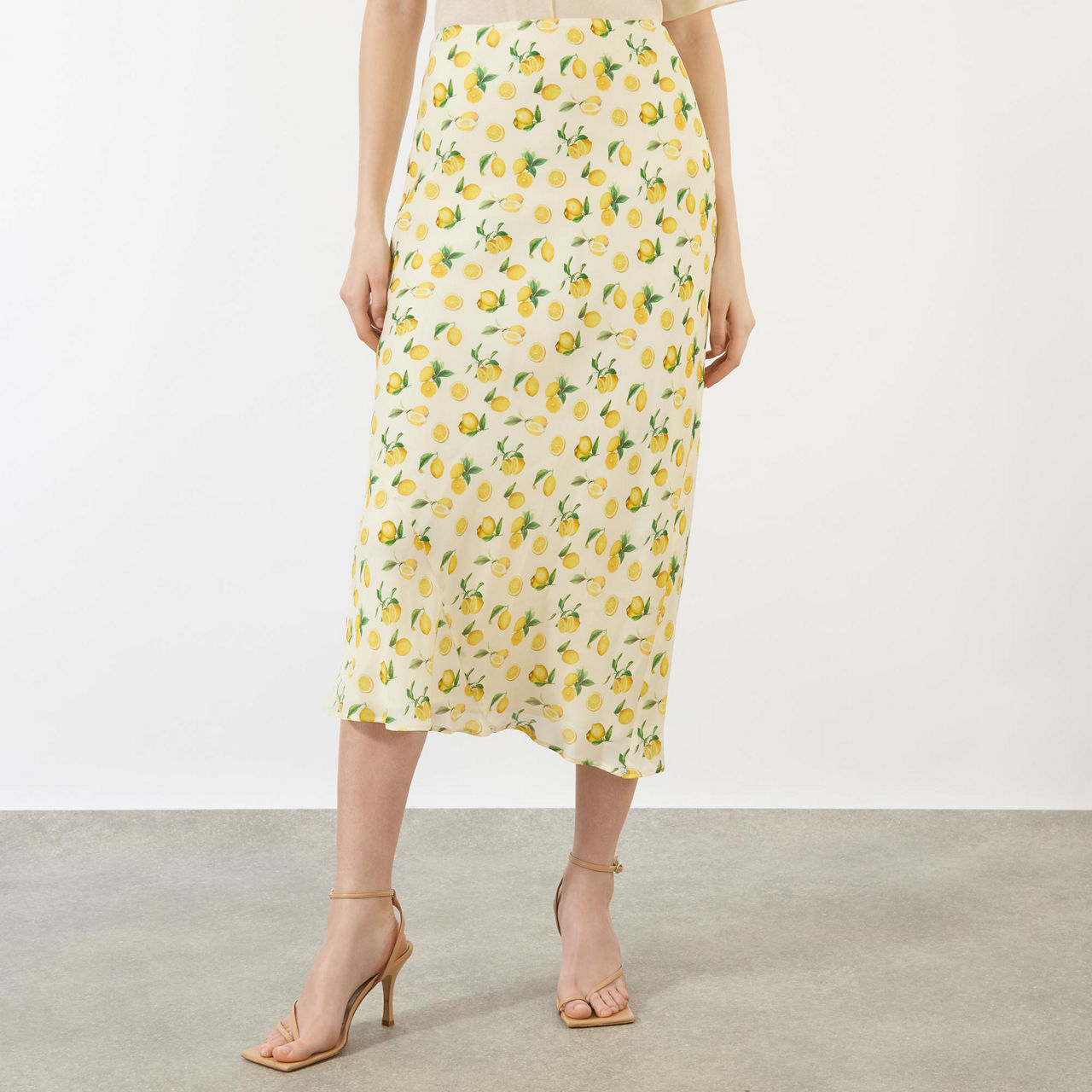 Sportmax Off-White amp; Yellow Gerard Midi Skirt