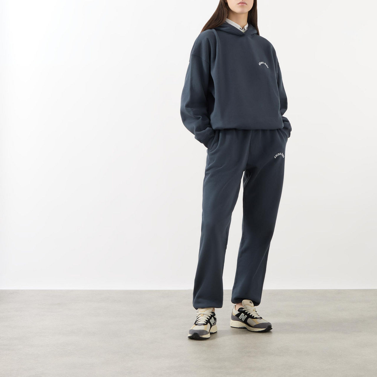 ANINE BING Lucy Logo Hoodie - Navy