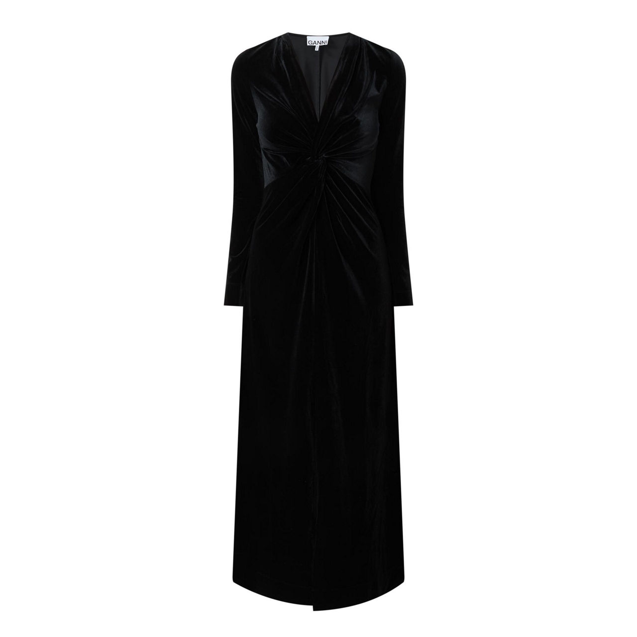 Ganni velvet hot sale wrap dress