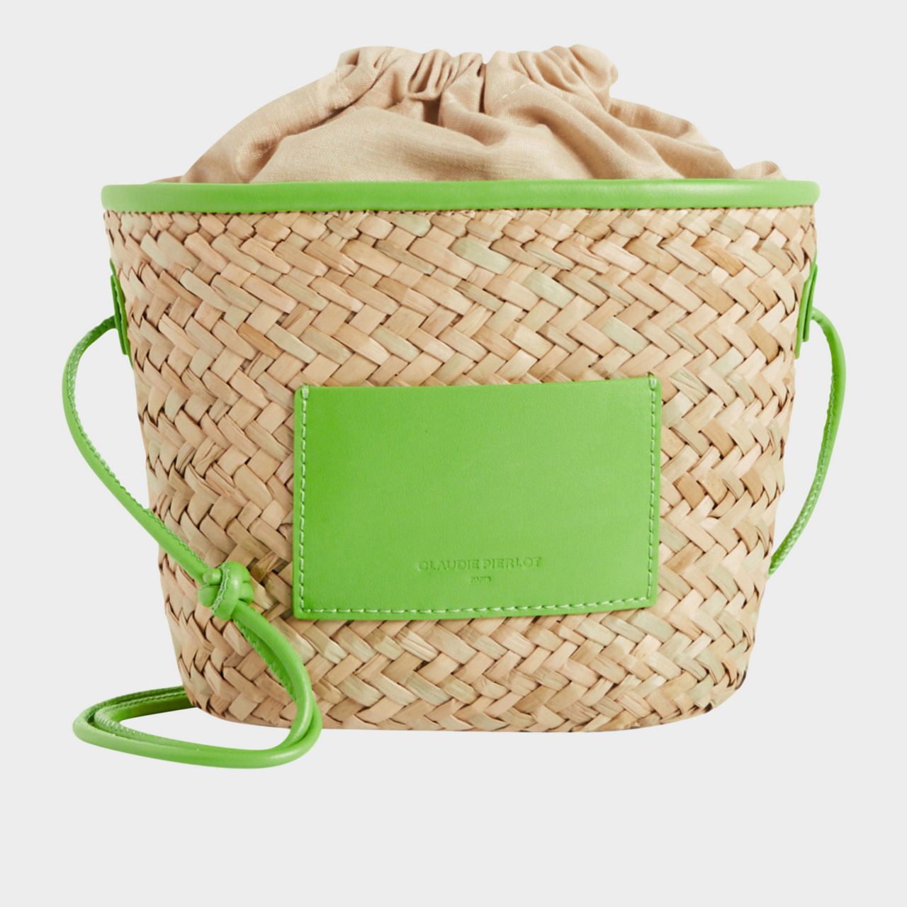 CLAUDIE PIERLOT Woven Straw Bucket Bag