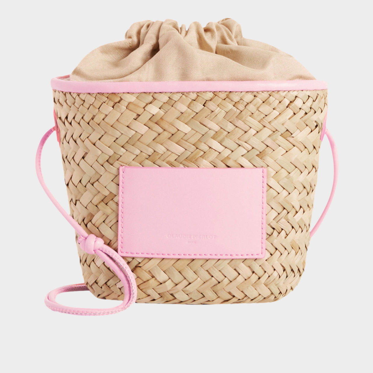CLAUDIE PIERLOT Woven Straw Bucket Bag