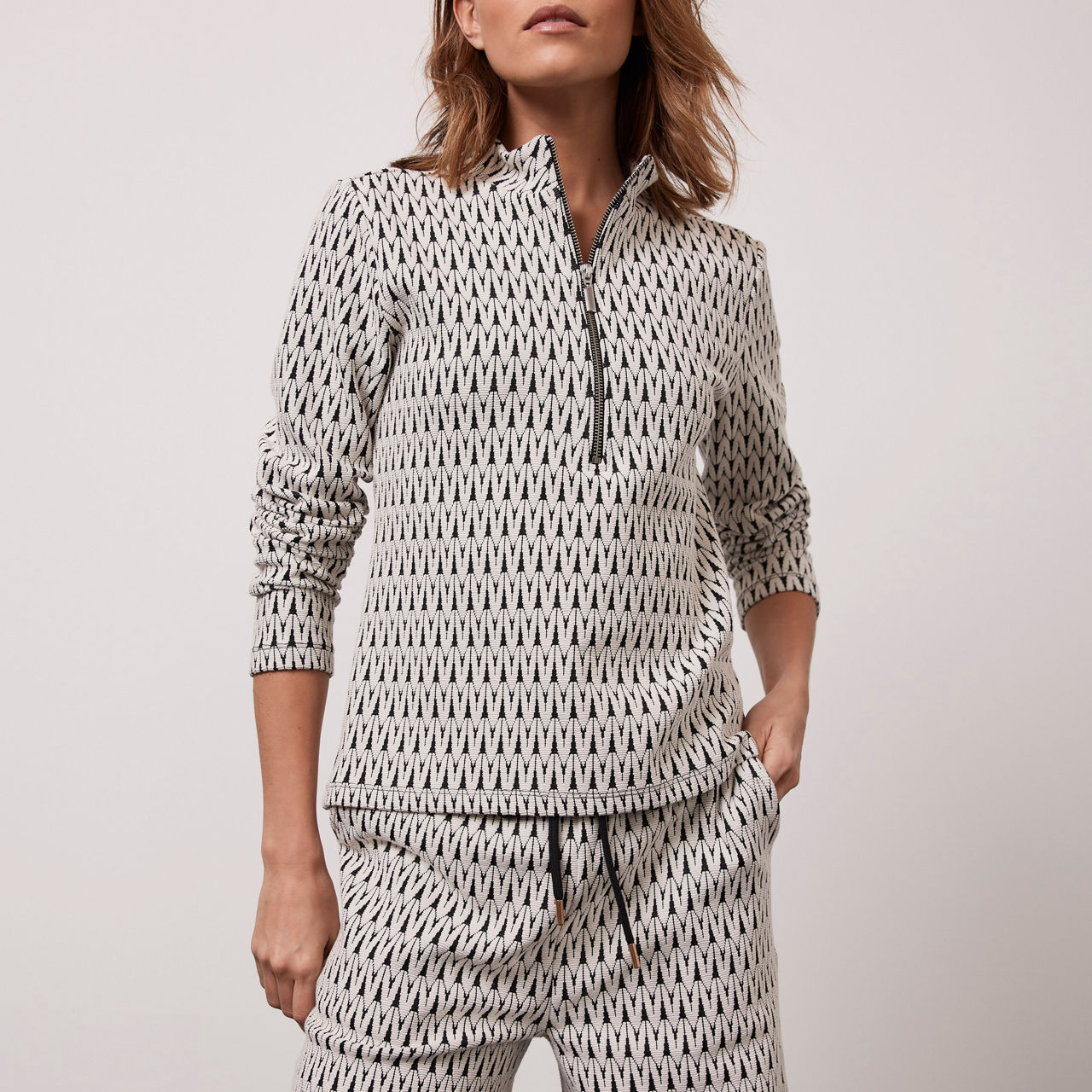MINT VELVET Jacquard Half-Zip Sweater