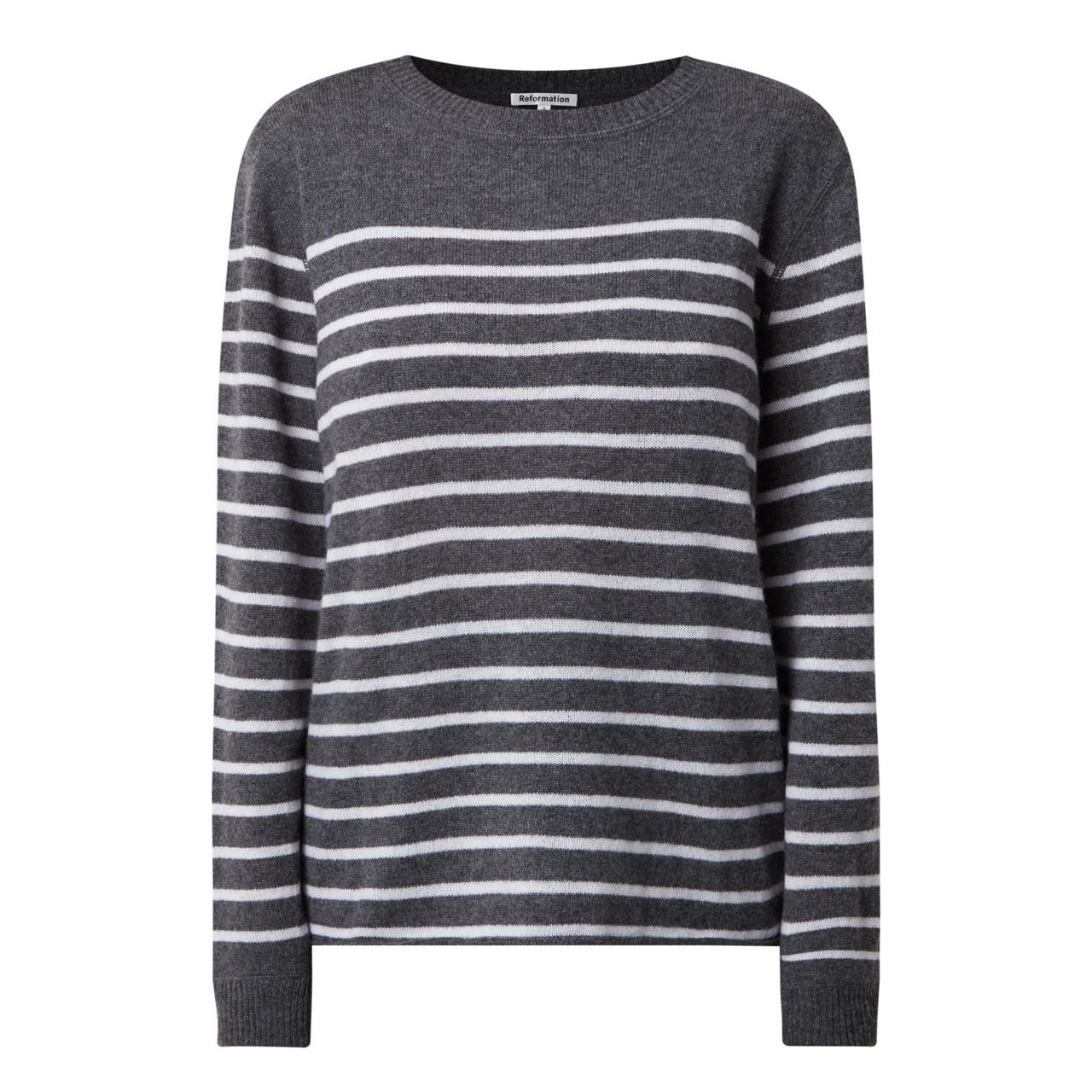 REFORMATION Striped Cashmere Boyfriend Sweater