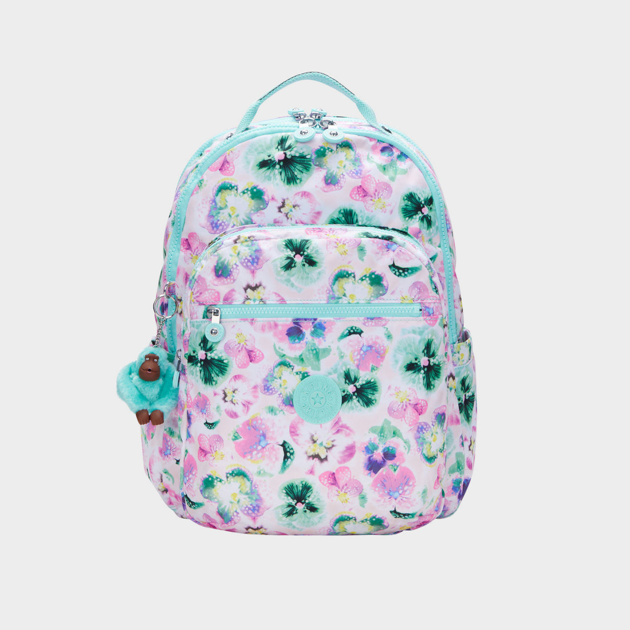 KIPLING Seoul Lap Large Backpack Aqua Blossom