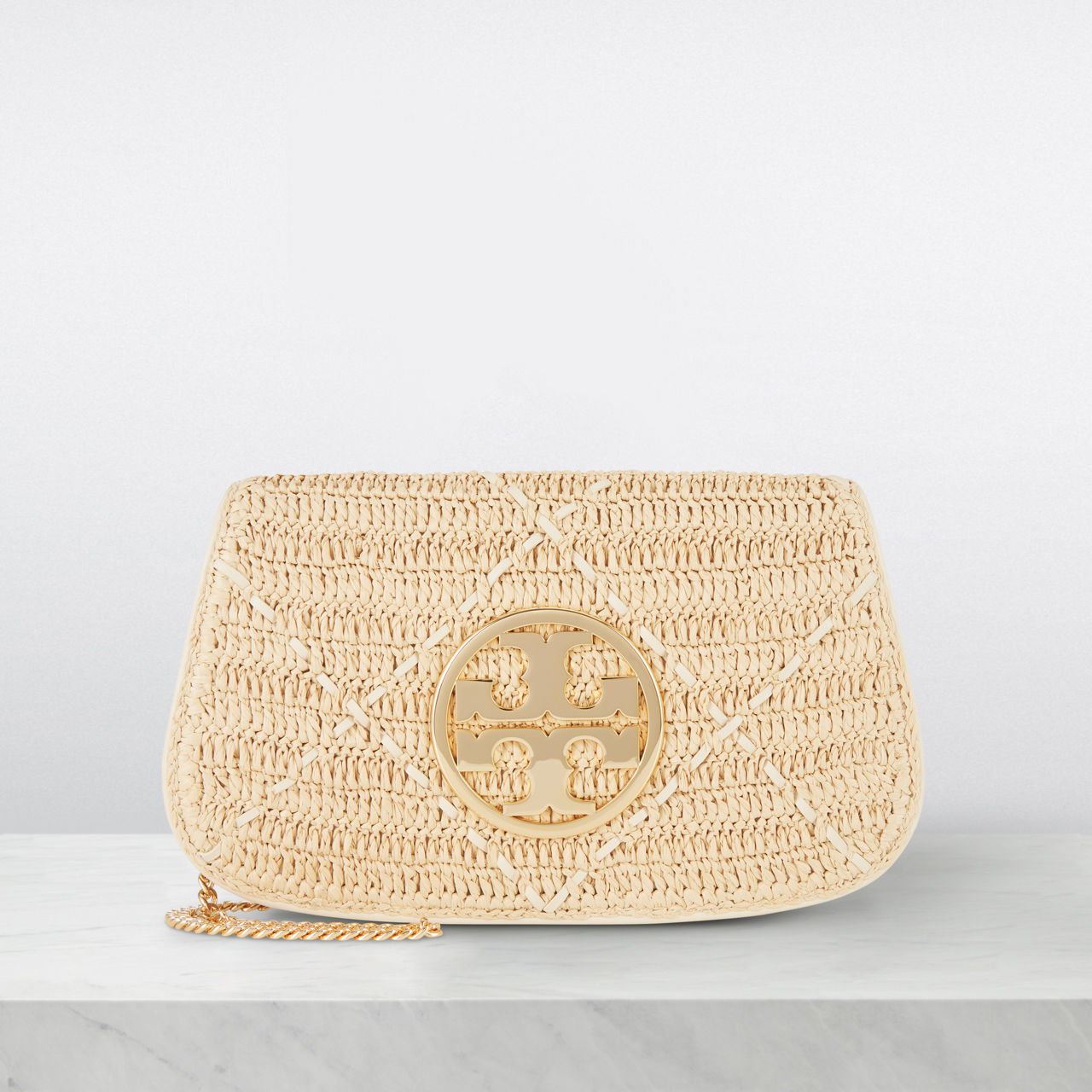 TORY BURCH Reva Raffia Clutch