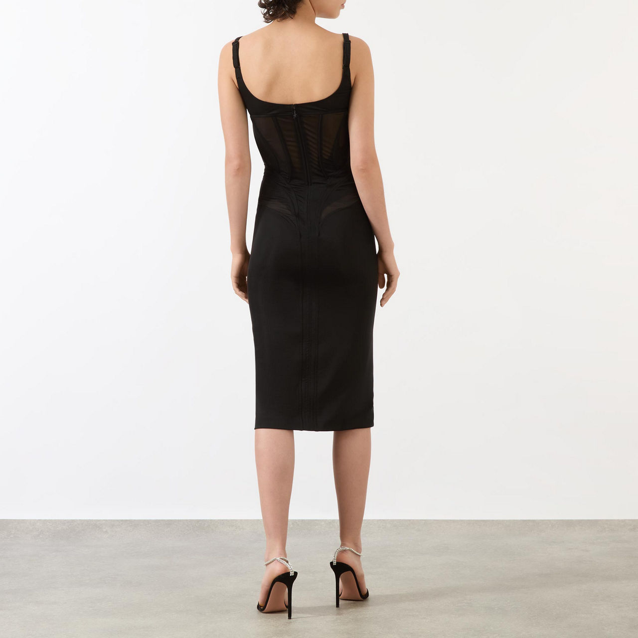 MUGLER Abito MeshPanel Fitted Dress