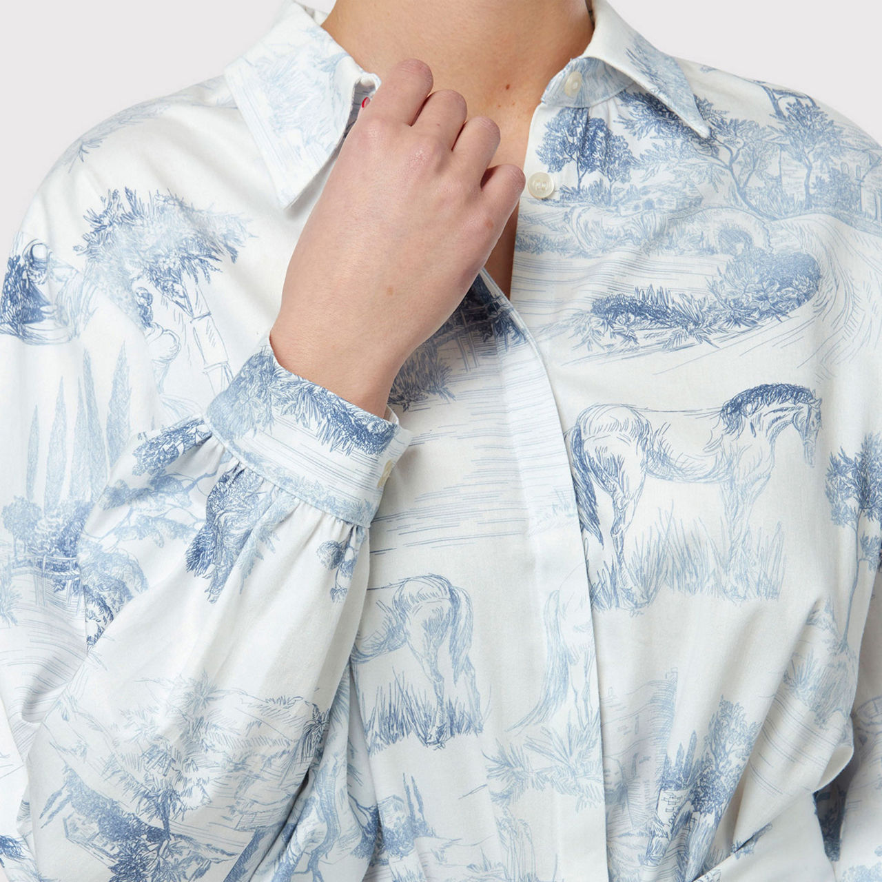 Odette Toile de Jouy Shirt Dress