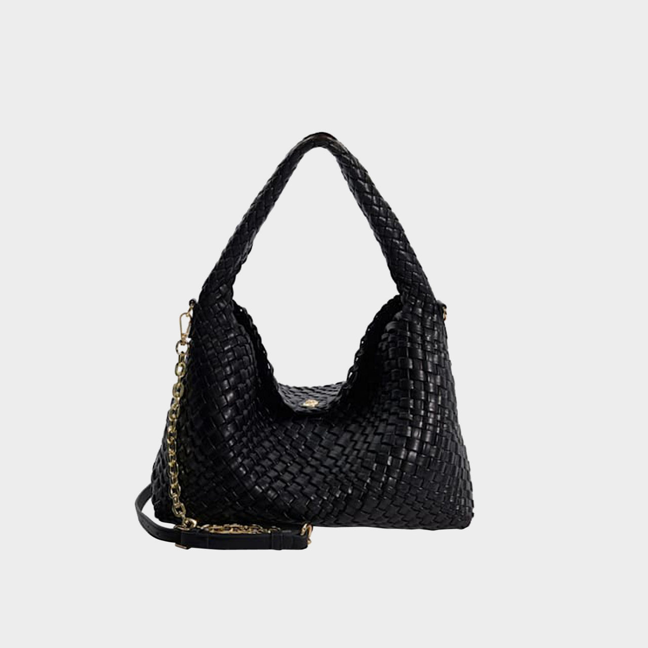 DUNE LONDON Deliberate Woven Shoulder Bag Black