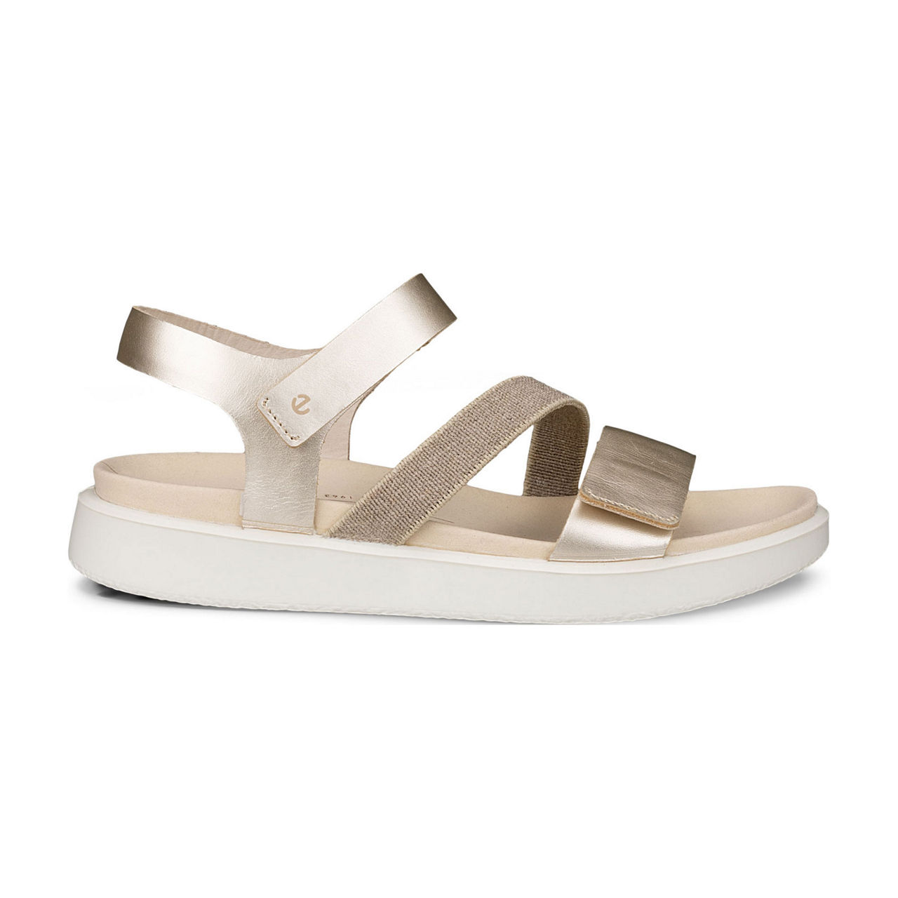 ECCO FlowT Strappy Sandals Pure White Gold