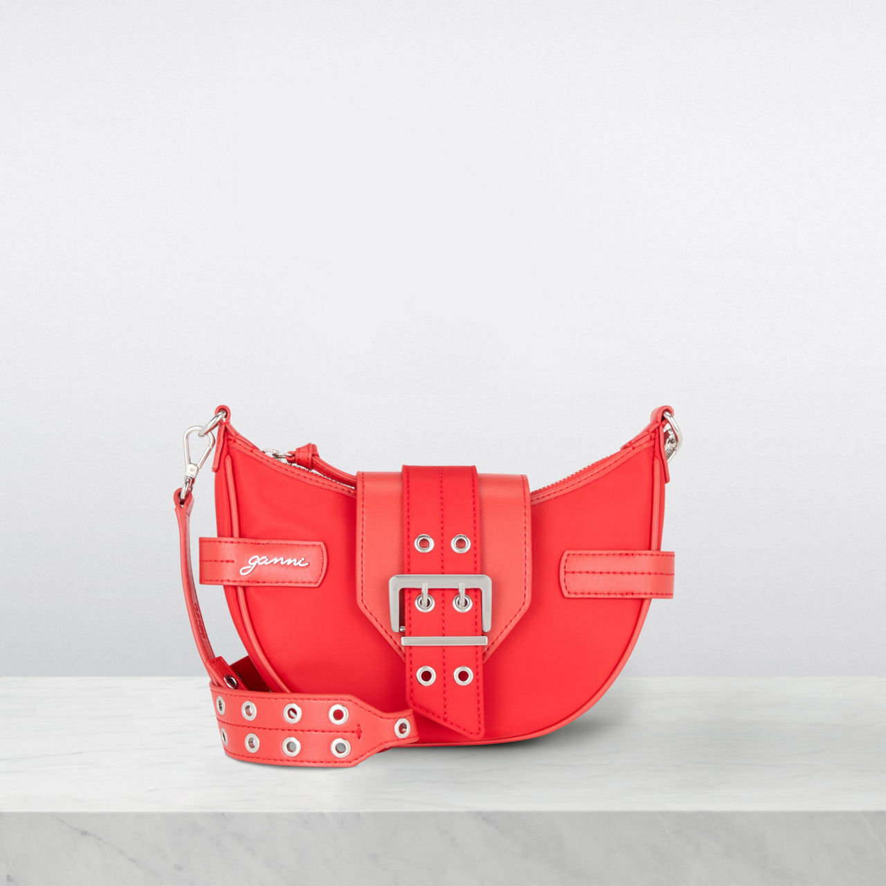 GANNI The Sustainable Edit Bucky Small Crossbody Bag Racing Red