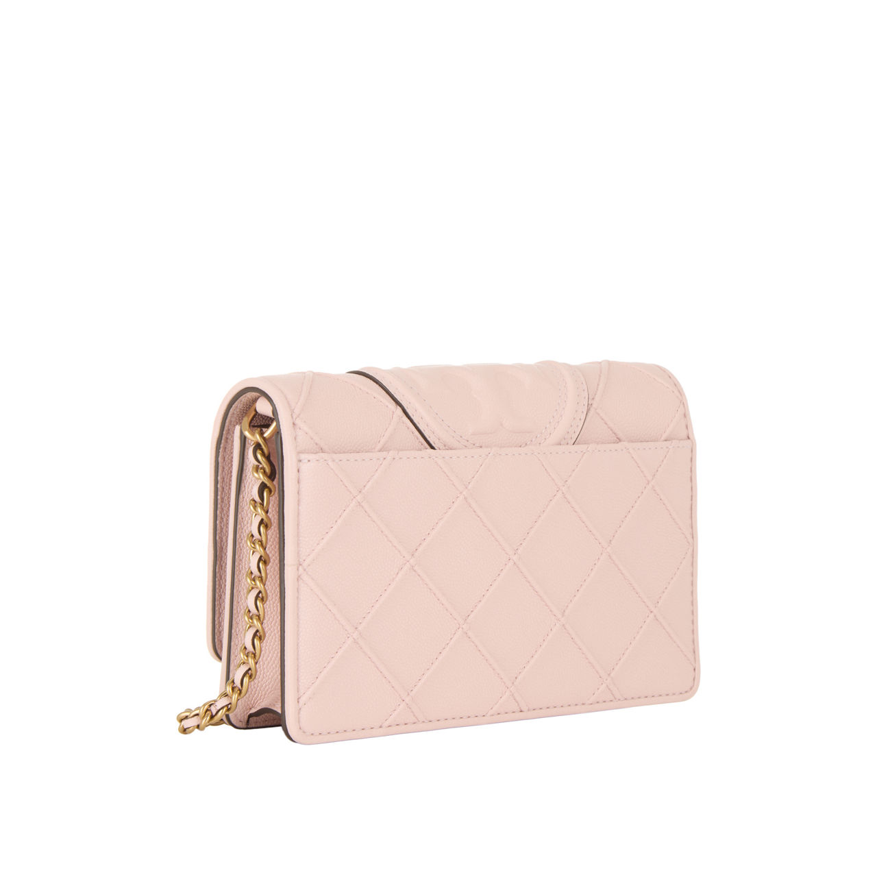 TORY BURCH Fleming Soft Chain Wallet Crossbody Bag Pink Dawn