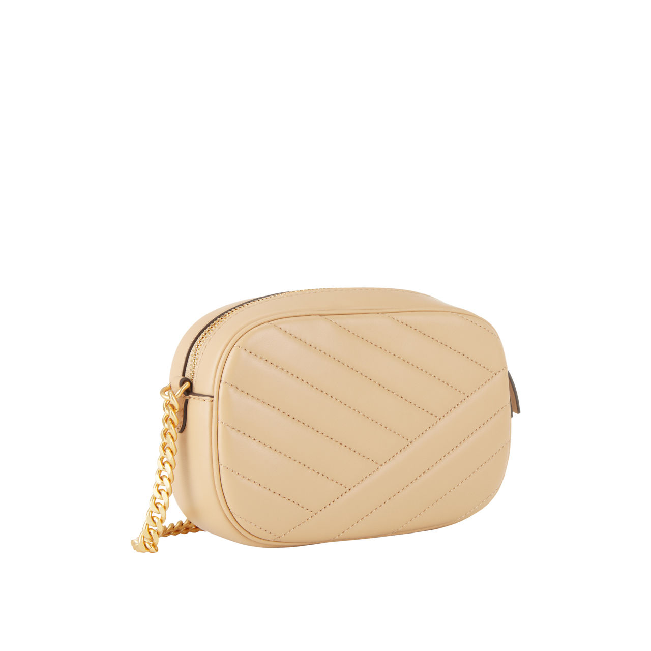 TORY BURCH Kira Chevron Camera Crossbody Bag Desert Dune