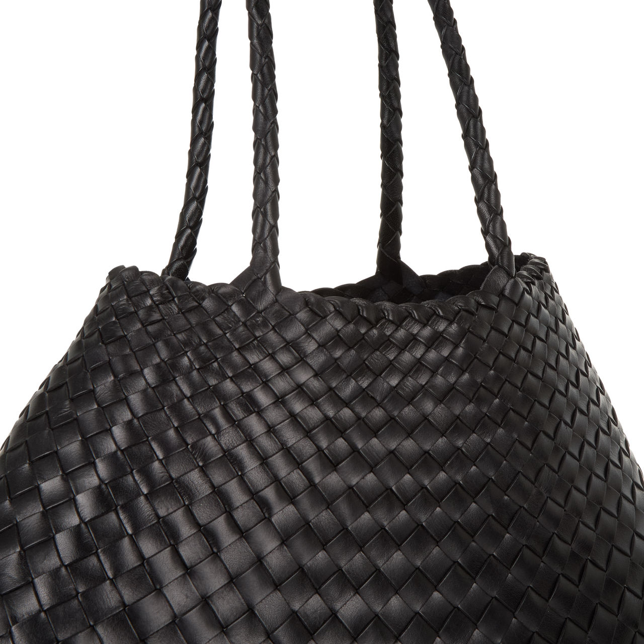 Brooklyn large woven leather satchel sale