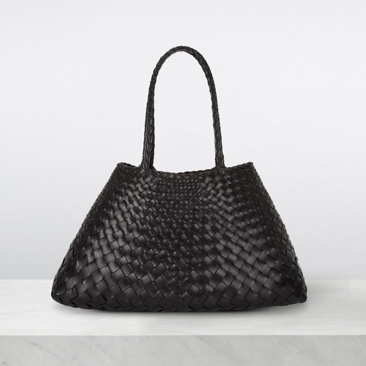 DRAGON DIFFUSION Santa Croce Small Woven Leather Tote Bag