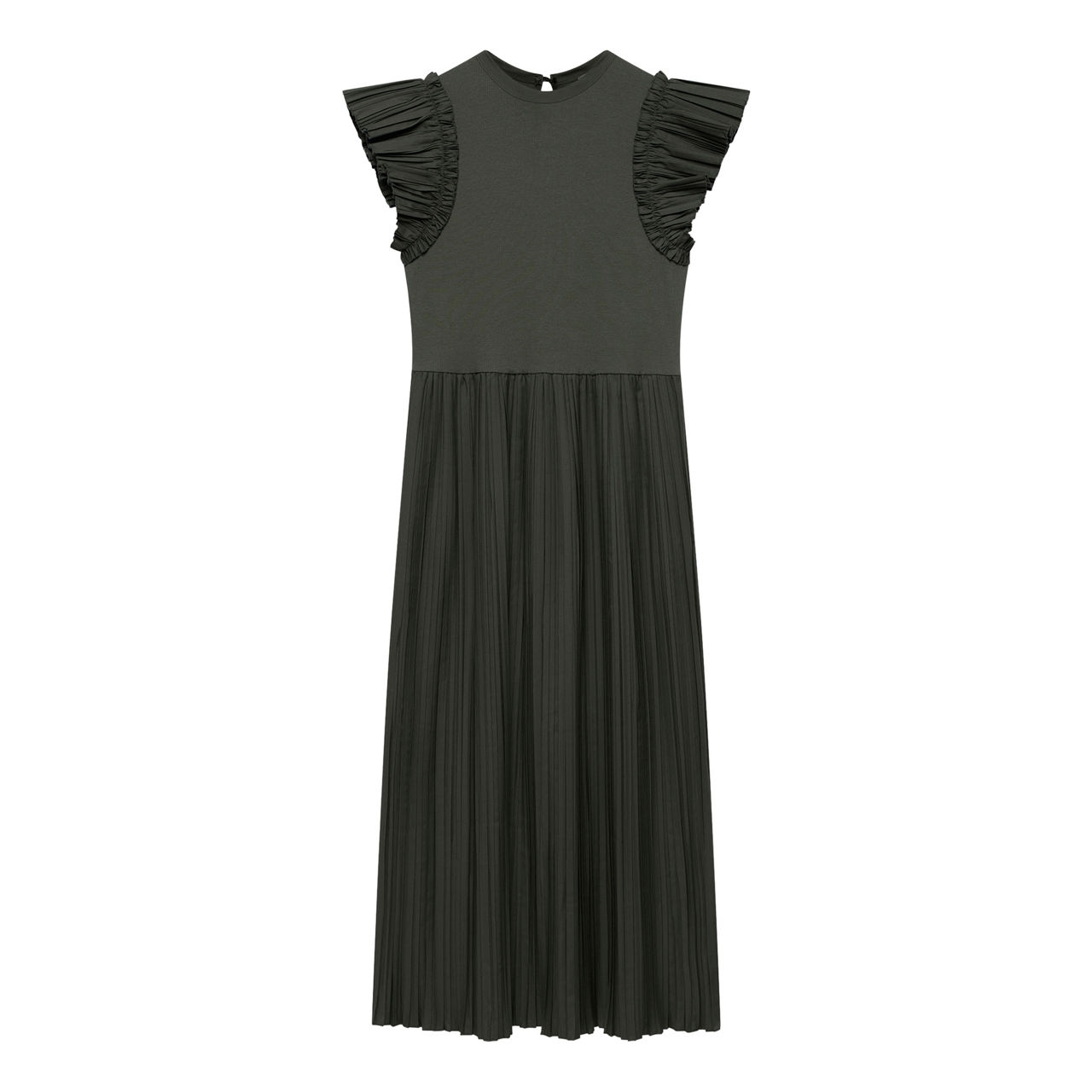 MINT VELVET Ribbed Pleated Dress