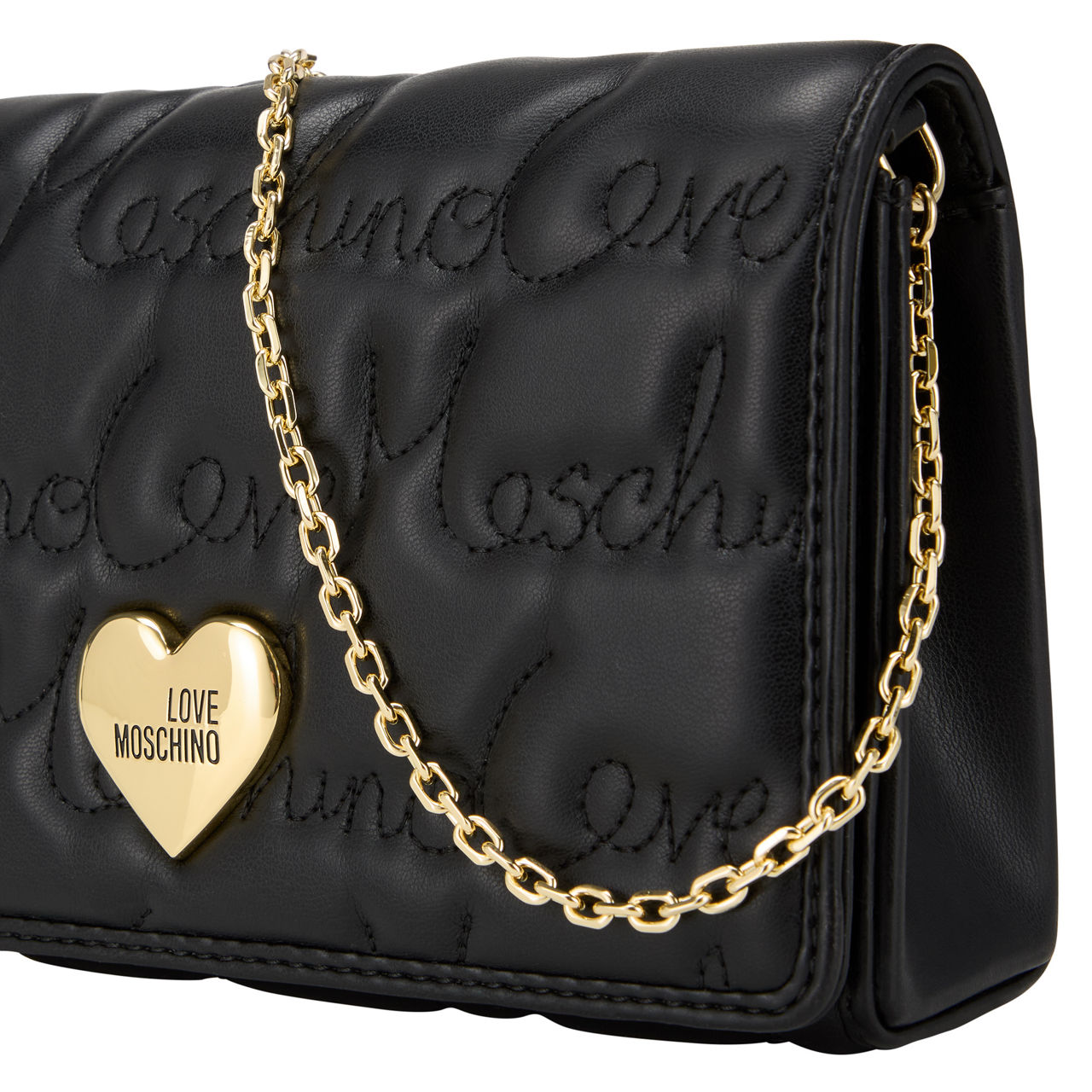 LOVE MOSCHINO Lovesong Chain Crossbody Bag Black